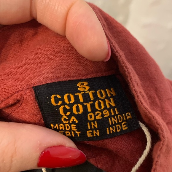 Vintage 70s/80s Pink Sequined Indian Cotton Dress with Lantern Sleeves, Hippie - Picture 5 of 5